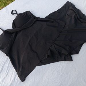CATALINA Black 2 Piece Tankini Shorts Swimsuit 2X (18W-20W)
